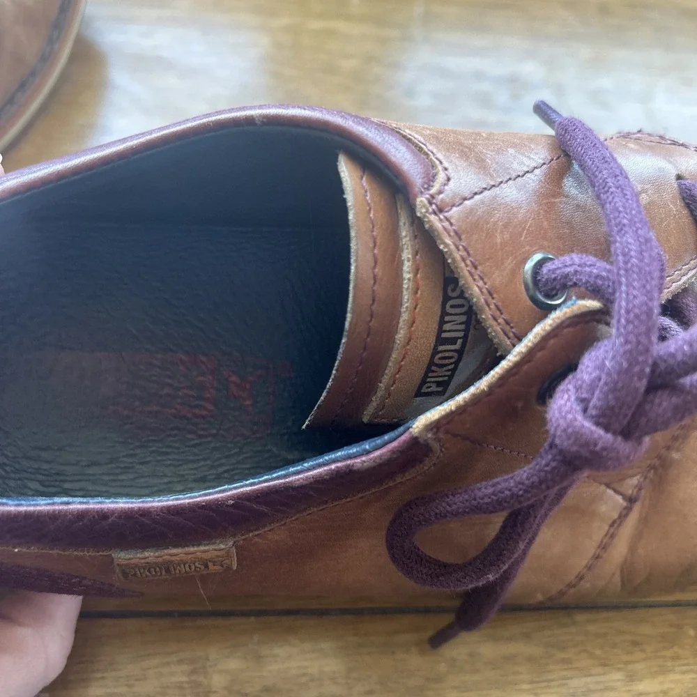 Pikolinos Dress Shoes‎ Mens 9.5-10 43 Brown Leather Casual Oxfords Lace-Up Derby